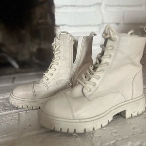 Aldo cream off white combat boots